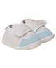 Neska Moda Colour Blocked Velcro Closure Booties - White & Blue