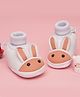 Neska Moda Rabbit Face Applique Detailed Slip On Booties - Light Pink