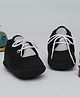Neska Moda Colour Blocked Lace Up Booties - Black & Light Grey