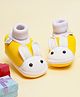 Neska Moda Rabbit Designed Slip On Booties - Yellow