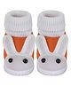 Neska Moda Rabbit Designed Slip On Booties - Pink & Orange