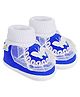 Neska Moda Butterfly Patch Detailed Slip On Booties - Blue