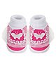Neska Moda Butterfly Patch Detailed Slip On Booties - Pink