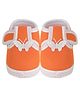 Neska Moda Butterfly Applique Detailed With Velcro Closure Booties - Orange