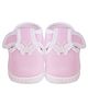 Neska Moda Butterfly Applique Detailed With Velcro Closure Booties - Baby Pink