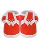 Neska Moda Butterfly Applique Detailed With Velcro Closure Booties - Red