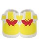 Neska Moda Butterfly Applique Detailed With Velcro Closure Booties - Yellow