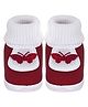 Neska Moda Butterfly Applique Detailed Slip On Booties - Maroon