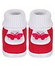 Neska Moda Butterfly Applique Detailed Slip On Booties - Red