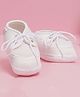 Neska Moda Solid With Lace Up Closure Booties - White
