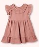 The Boo Boo Club 100% Cotton Muslin Woven Cap Sleeves Solid Drop Waist Dress - Peach