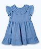 The Boo Boo Club 100% Cotton Muslin Woven Cap Sleeves Solid Drop Waist Dress - Blue