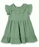 The Boo Boo Club 100% Cotton Muslin Woven Cap Sleeves Solid Drop Waist Dress - Green