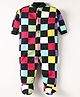 Kidi Wav Full Sleeves Checked Sleepsuit - Multi Colour