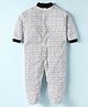 Kidi Wav Full Sleeves Polka Dots Printed Sleepsuit - White