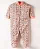 Kidi Wav Full Sleeves Floral Printed Sleepsuit - Pink