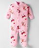 Kidi Wav Full Sleeves Santa Claus Printed Sleepsuit - Pink