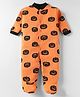 Kidi Wav Full Sleeves Pumpkin Printed Sleepsuit - Orange