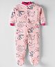 Kidi Wav Full Sleeves Animals Printed Sleepsuit - Pink