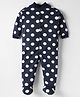 Kidi Wav Full Sleeves Polka Dots Printed Sleepsuit - Blue