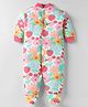 Kidi Wav Full Sleeves Floral Printed Sleepsuit - Pink