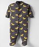 Kidi Wav Full Sleeves Baby Cheetah Printed Sleepsuit - Yellow