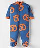 Kidi Wav Full Sleeves Abstract Printed Sleepsuit - Blue