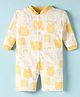 Kidi Wav Full Sleeves Bear Face Printed Sleepsuit - Multi Colour