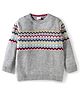 Babyhug Knit Full Sleeves Pullover Sweater with Aztec Design - Grey