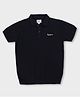 Pepe Jeans 100% Cotton Knit Half Sleeves Polo Collar T-Shirt with Logo Embroidery - Navy Blue