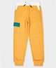 Pepe Jeans Knit Full Length Joggers with Text Print - Yellow