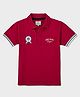 Pepe Jeans 100% Cotton Knit Half Sleeves Oversized Polo Collar T-Shirt with Logo Embroidery - Royal Red