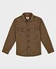 Pepe Jeans 100% Cotton Woven Full Sleeves Solid Coloured Shirt With Double Pockets - Khaki