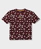 Pepe Jeans 100% Cotton Knit Oversized Half Sleeves T-Shirt with Alphabet Print - Merlot Red