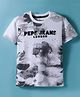 Pepe Jeans Cotton Knit Half Sleeves T-Shirt with Floral Print - White