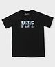 Pepe Jeans 100% Cotton Knit Half Sleeves T-Shirt with Logo Print - Black