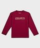 Pepe Jeans 100% Cotton Knit Full Sleeves Solid T-Shirt with Logo Print - Royal Red