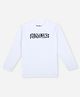 Pepe Jeans 100% Cotton Knit Full Sleeves Solid T-Shirt with Logo Print - White