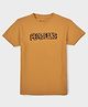 Pepe Jeans 100% Cotton Knit Half Sleeves T-Shirt with Logo Print - Rugby Yellow