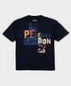 Pepe Jeans 100% Cotton Knit Half Sleeves Oversized T-Shirt with Logo Print - Navy Blue
