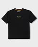 Pepe Jeans 100% Cotton Knit Half Sleeves Oversized T-Shirt with Logo & Back Print - Black