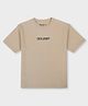 Pepe Jeans Cotton Blend Knit Half Sleeves T-Shirt with Logo Print - Beige