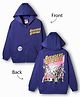 Primo Gino Marvel Terry Knit Full Sleeves Hooded Sweatjacket with Front and Back Avengers Graphic and Pocket Detailing - Navy Blue