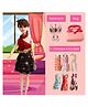 Planet Of Toys Fashion Long Hair Doll with Movable Joints | Baby Doll Set for Girls with Crown, Handbag, Earrings & Stylish Clothes | Complete Doll Accessories Set - Height 28 cm