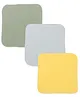Kookie Kids Interlock Solid Color Wash Cloth Pack of 3 - Yellow Green & Light Blue