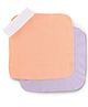 Kookie Kids Interlock Solid Color Wash Cloth Pack of 3 - White Peach & Purple