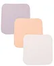 Kookie Kids Interlock Solid Color Wash Cloth Pack of 3 - White Peach & Purple
