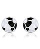 Nipura 925 Sterling Silver Football Stud Earrings - Black