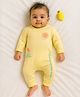 Somersault Cotton Knit Full Sleeves Lemon Fresh Baby Vibes Text Printed Sleepsuit - Yellow