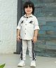 BAD BOYS Cotton Lycra Knit Full Sleeves Self Design Shirt & Joggers With Astronaut Printed Tee Set - Khaki